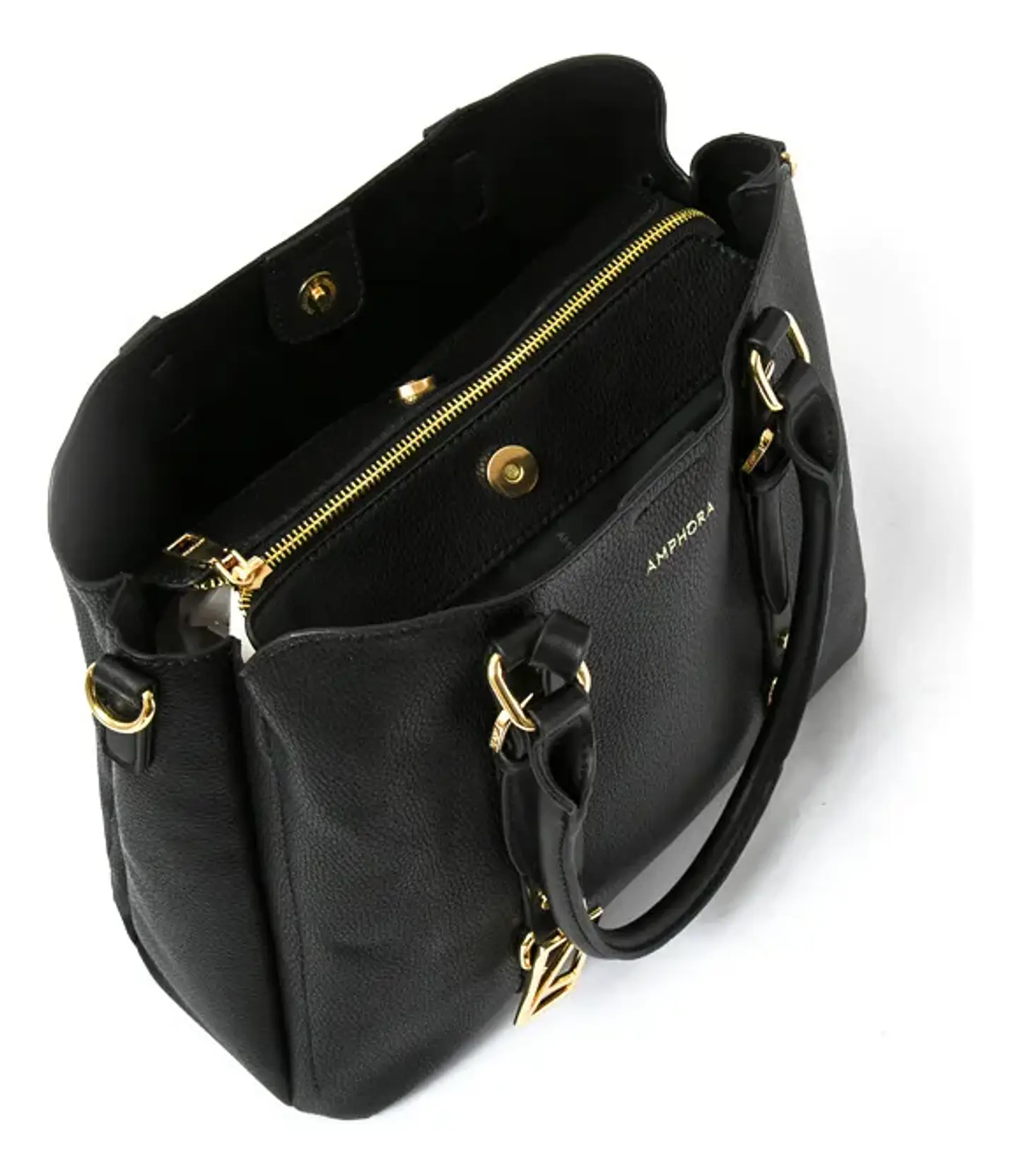 Allis Cartera Tipo Dos Asas Tres Divisiones Negro Negro 3