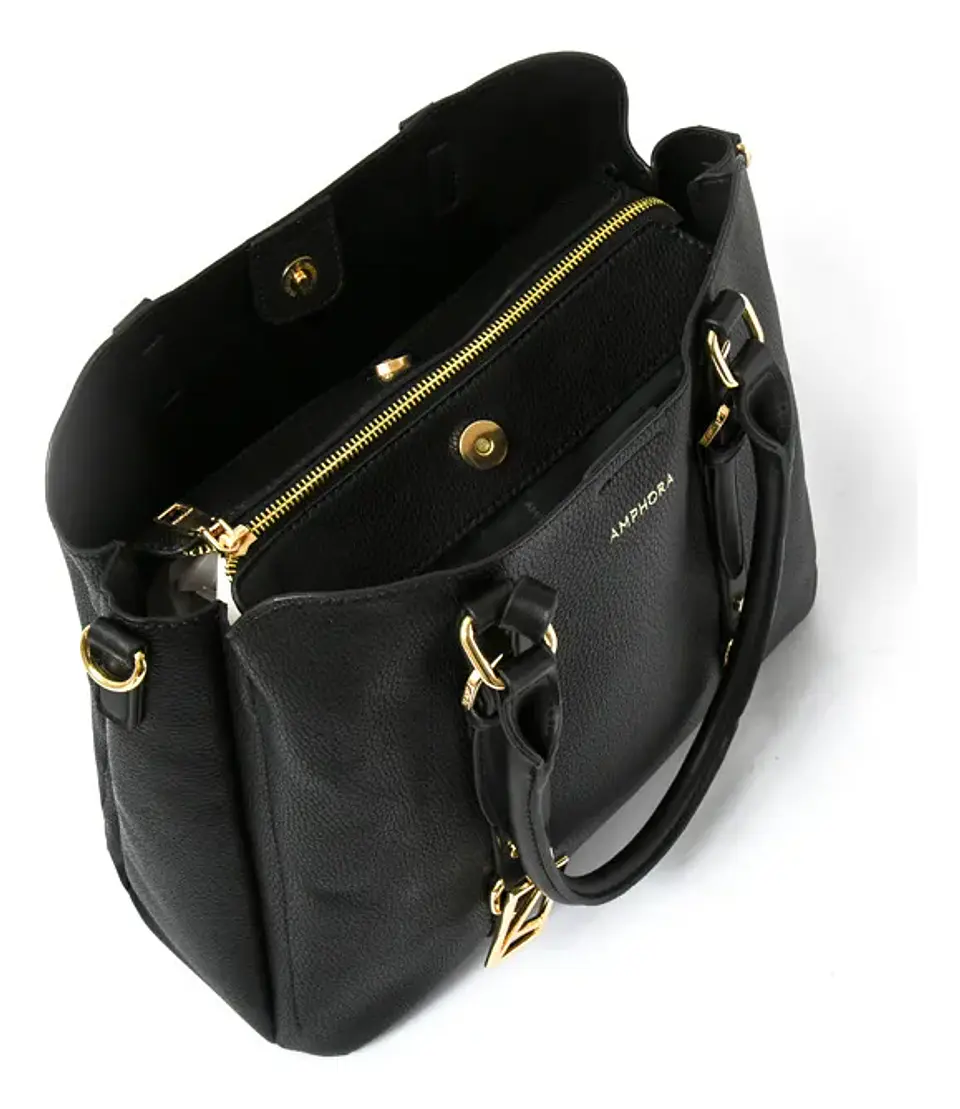 Allis Cartera Tipo Dos Asas Tres Divisiones Negro Negro 3