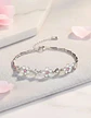 Pulsera De Plata 925 Flor De Cerezo Rosa Rosada Color Plateado Diámetro 17 cm Largo 15 cm - Miniatura 2