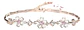 Pulsera De Plata 925 Flor De Cerezo Rosa Rosada Color Plateado Diámetro 17 cm Largo 15 cm - Miniatura 3
