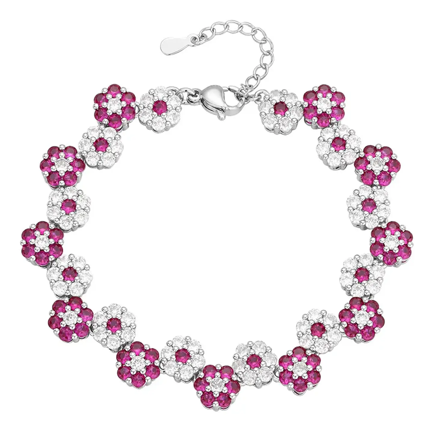 Pulsera Flores Plata 925 Turmalina Flor Cerezo Dama Joyas 1
