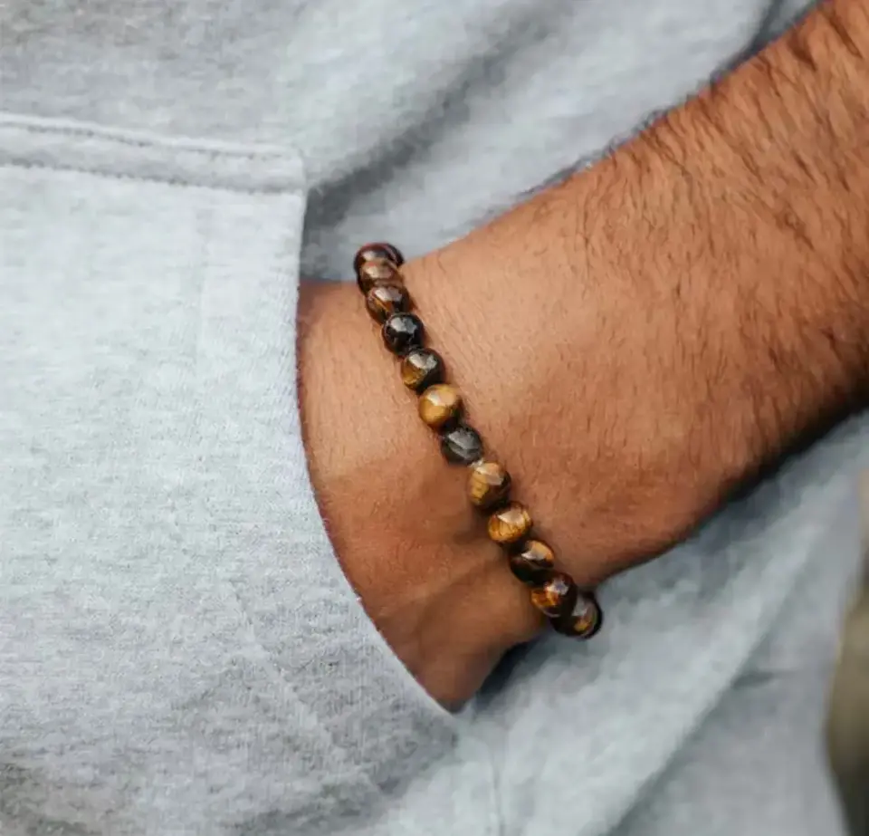 Pulsera Ojo De Tigre Piedra Natural Protección Unisex 3