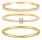 Set De 3 Pulseras Dorado Chapadas En Oro 18k Cristales Mujer - Miniatura 1
