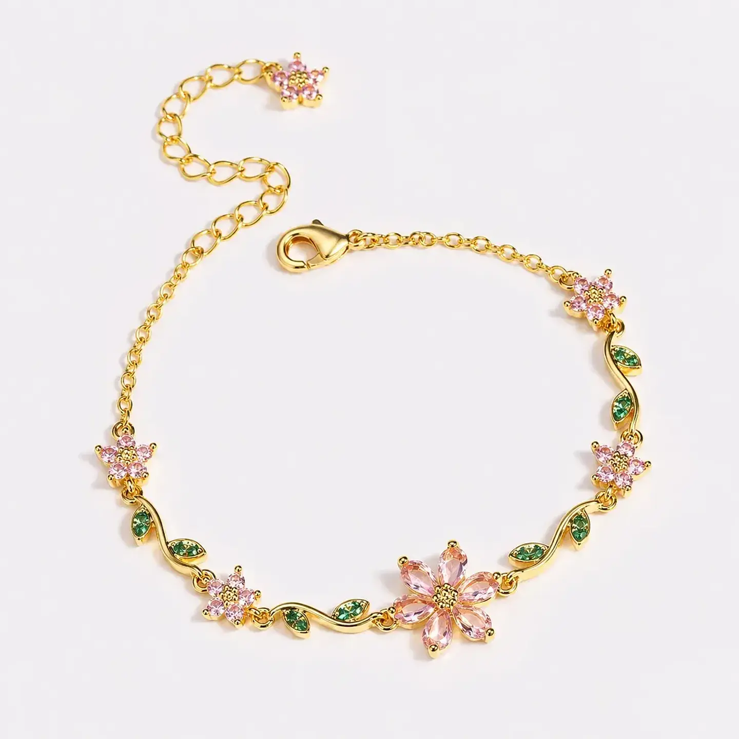 Pulsera Circonita Corte Elegante Chapada En Oro/plata 3