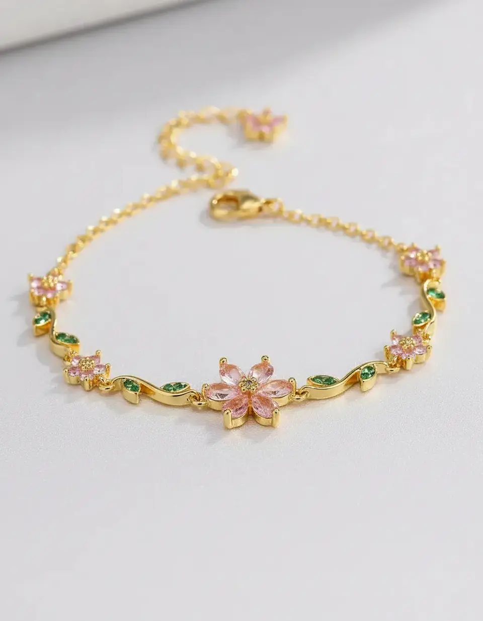 Pulsera Circonita Corte Elegante Chapada En Oro/plata 1