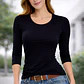 Camiseta Bambú Mujer Manga Larga Cuello Redondo 1 Unidad - Miniatura 2