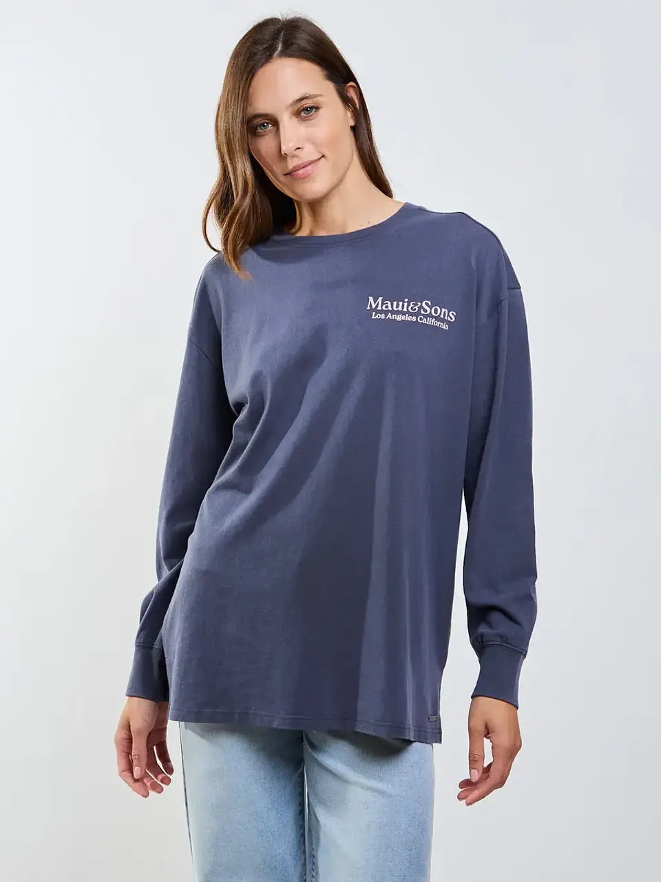 Polera Ml Bouvet Gris Mujer Maui And Sons 1