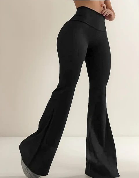 Pantalón Flare Alto Cotelé Mujer Aayomoda Otoño