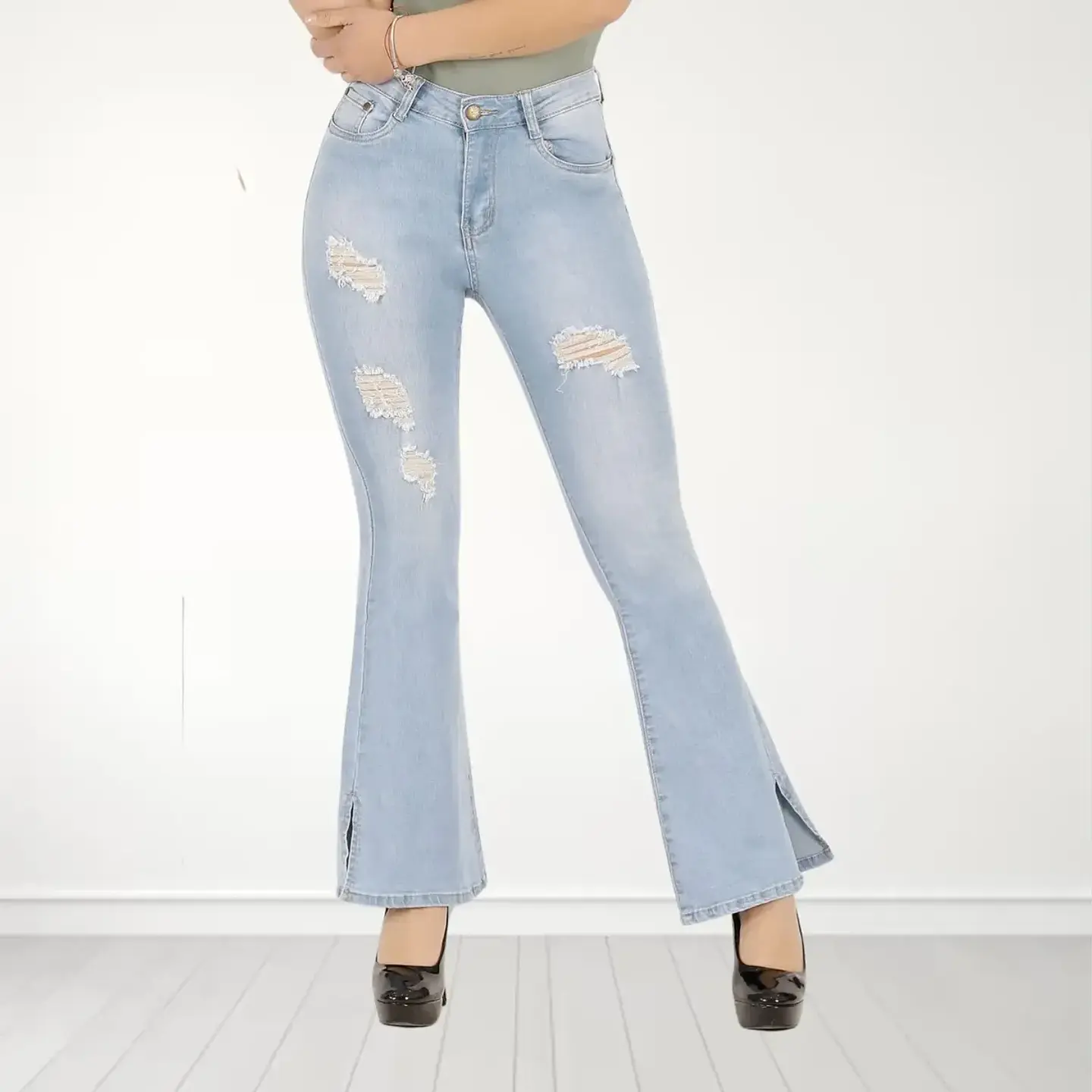 Jeans Flare Push Up Elasticado Calce Perfecto 1