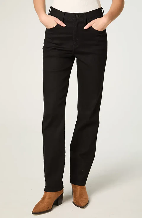Jeans Mujer Straight Black Solid