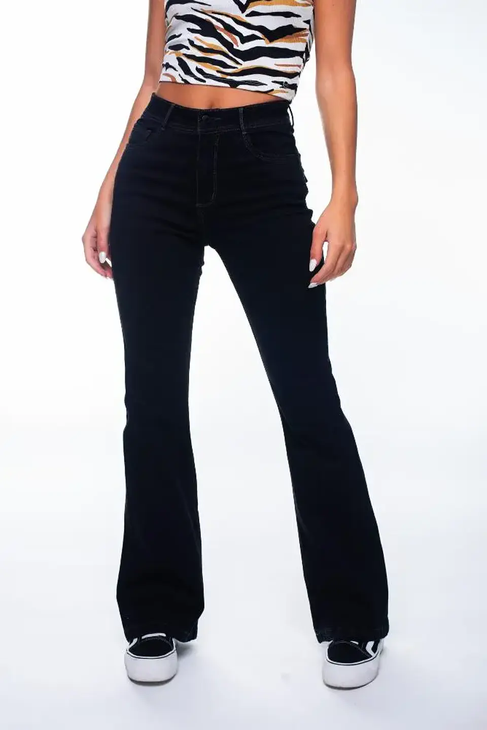 Jeans Feel Flare Mujer Bota Ancha Negro Efesis 3