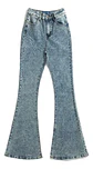 Jeans Flare Mujer Elaticados Tiro Alto Color Azul Lavado - Miniatura 2