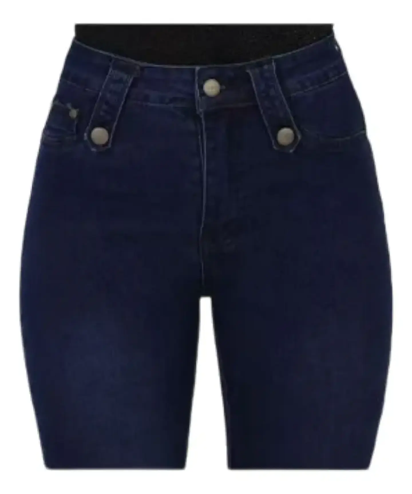 Jeans Flare Mujer Elasticado Tiro Alto Push Up Azul Marino 3