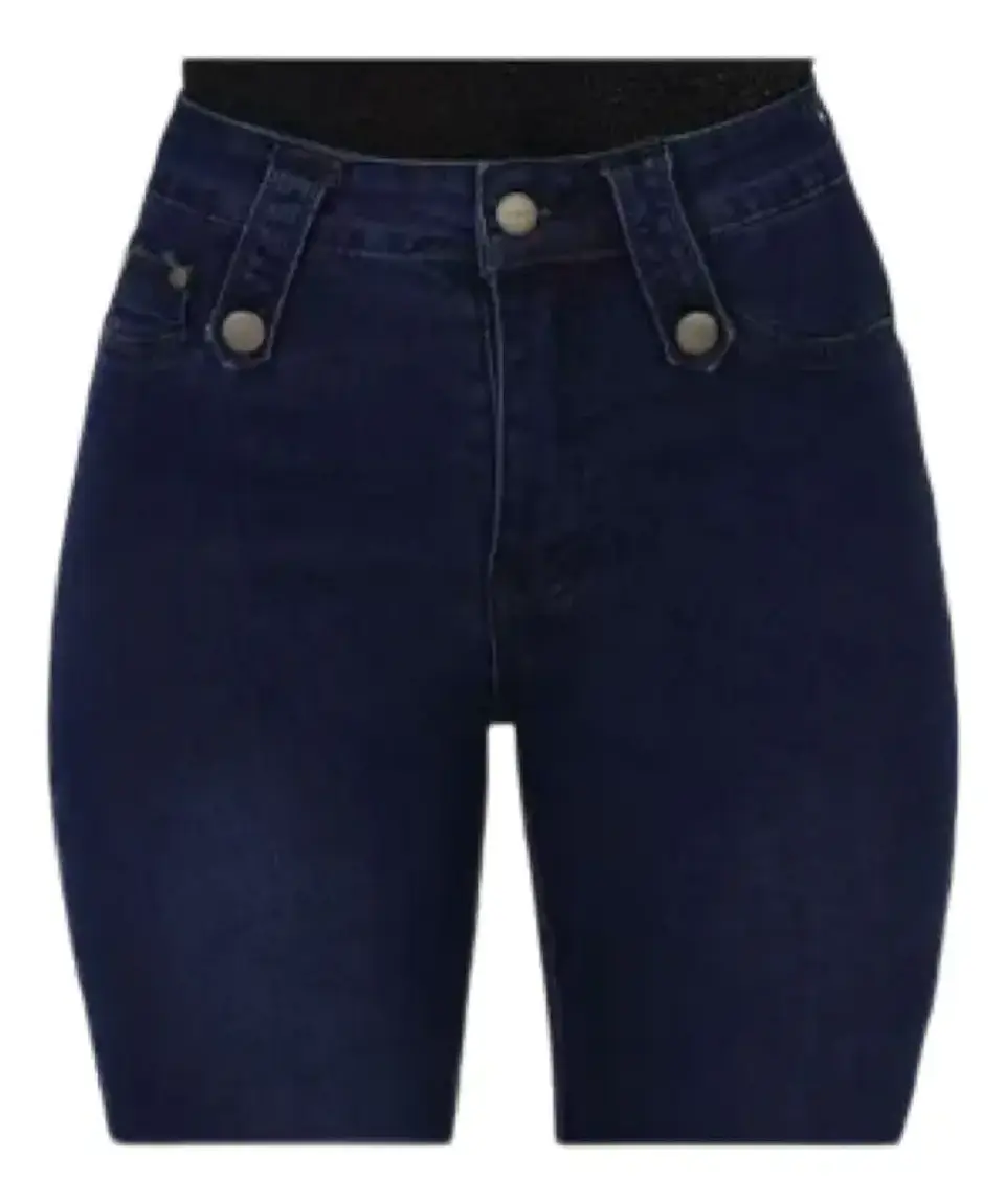 Jeans Flare Mujer Elasticado Tiro Alto Push Up Azul Marino 3