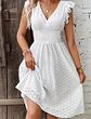 Vestido Hueco Con Escote En V Y Mangas Con Volantes - Miniatura 1