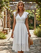 Vestido Hueco Con Escote En V Y Mangas Con Volantes - Miniatura 2