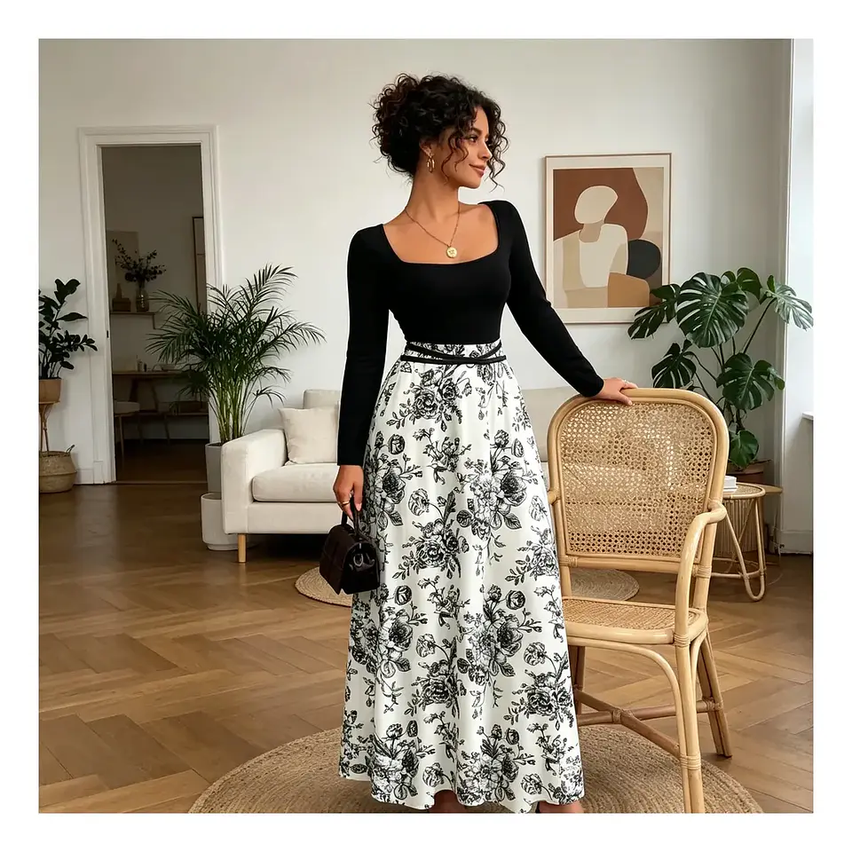 Vestido Largo Elegante E Informal De Manga Corta Para Mujer. 3