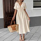 Vestido Hueco Con Escote En V Y Mangas Con Volantes - Miniatura 3