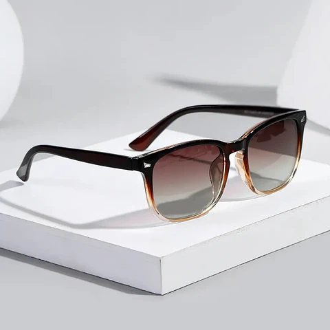 Gafas de Sol POLASUP Rectangulares Clásicas con Lente Marrón y Protección UV400