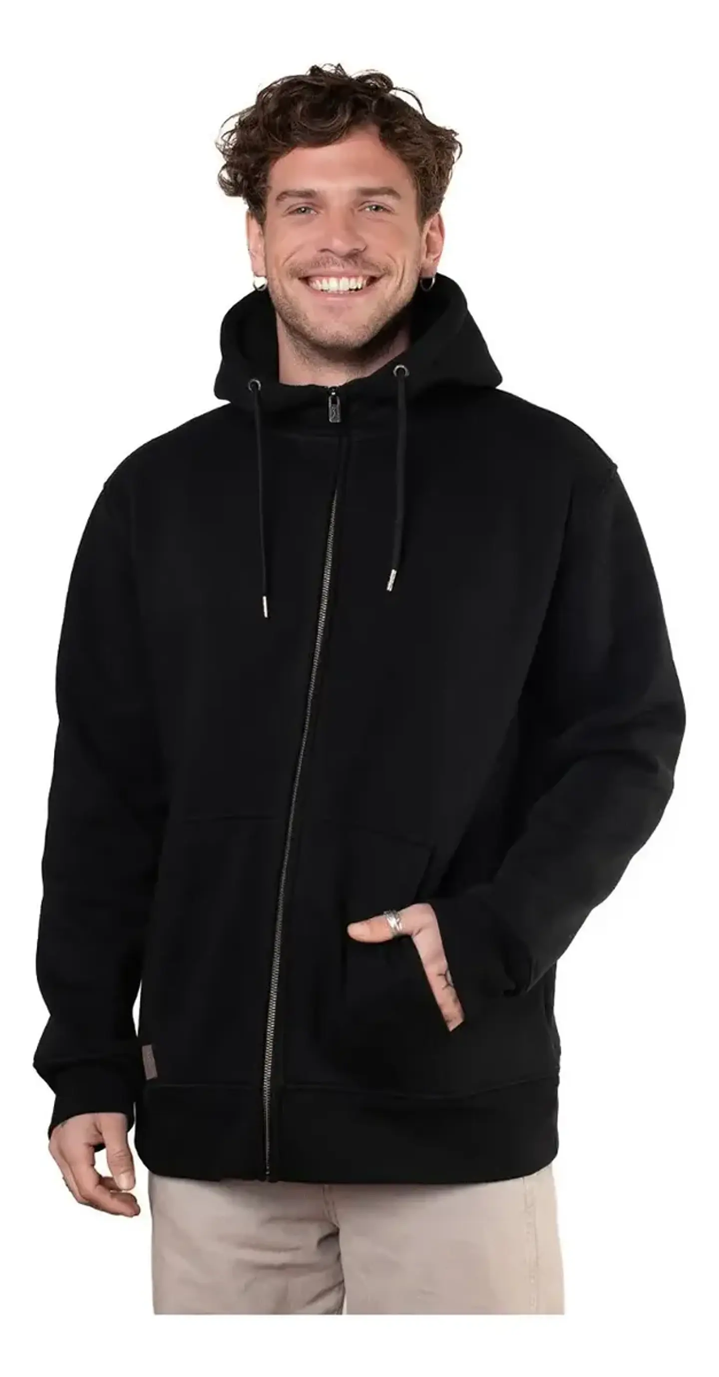 Polerón Con Capucha Y Cierre Ykk® Interior Polar Sherpa Algodón Orgánico Puelo De Lenga® 1