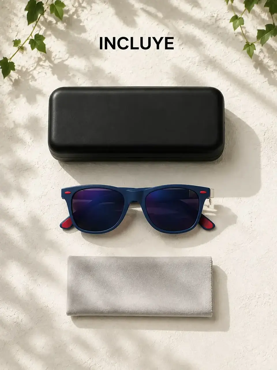 Lente De Sol Polarizado Azul Hombre Con Caja Filtro Uv400 3