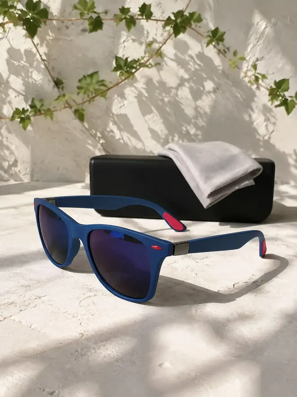 Lente De Sol Polarizado Azul Hombre Con Caja Filtro Uv400 1