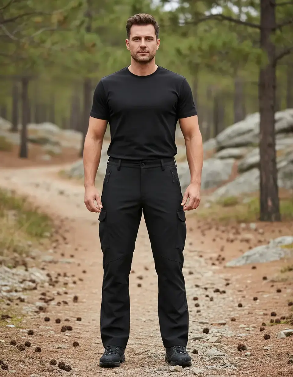 Pantalón Softshell Hombre Cargo Impermeable Para Nieve 2