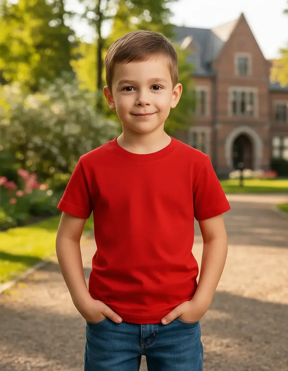 Polera De Niño Manga Corta Cuello Redondo Algodon Premium 1