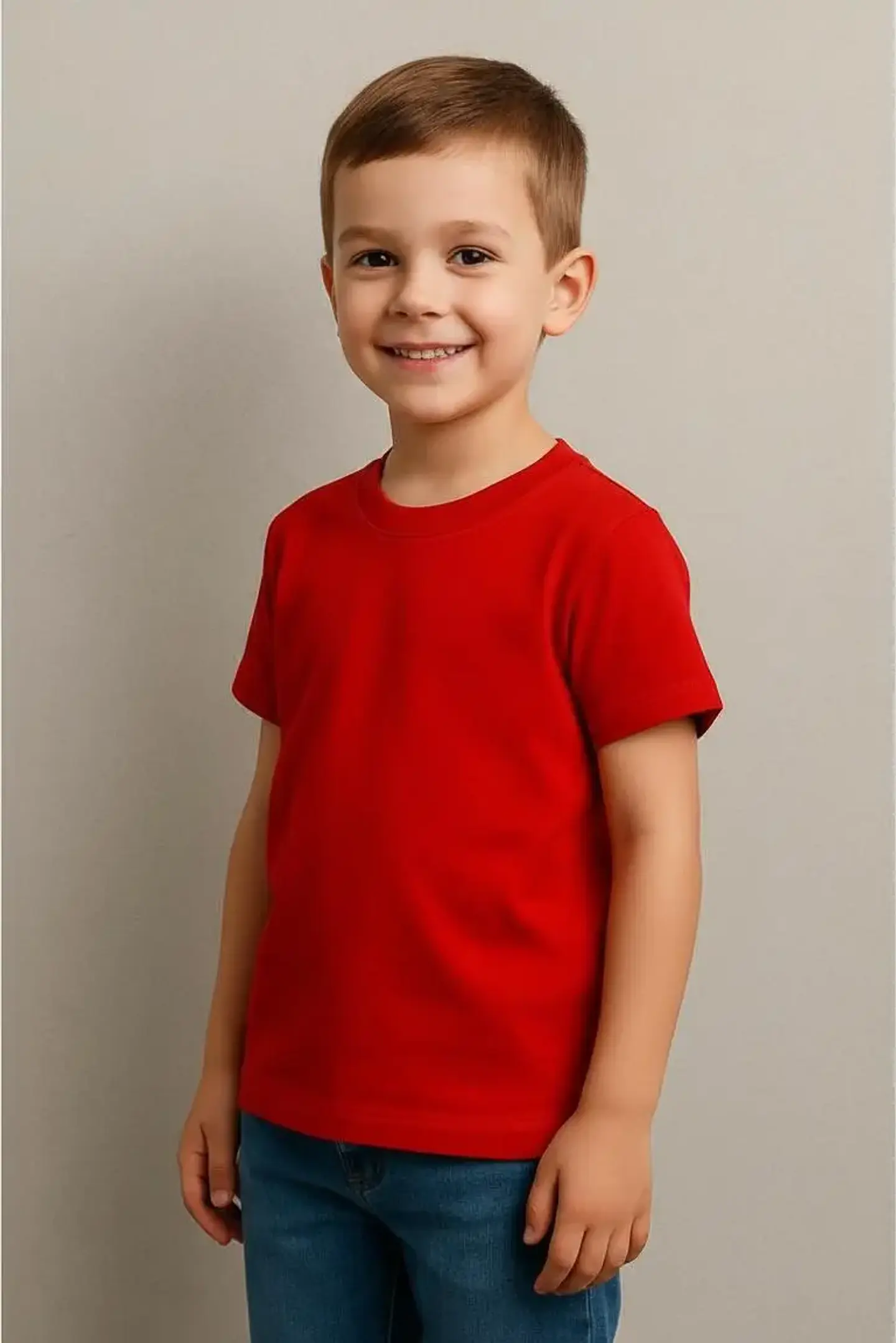 Polera De Niño Manga Corta Cuello Redondo Algodon Premium 2