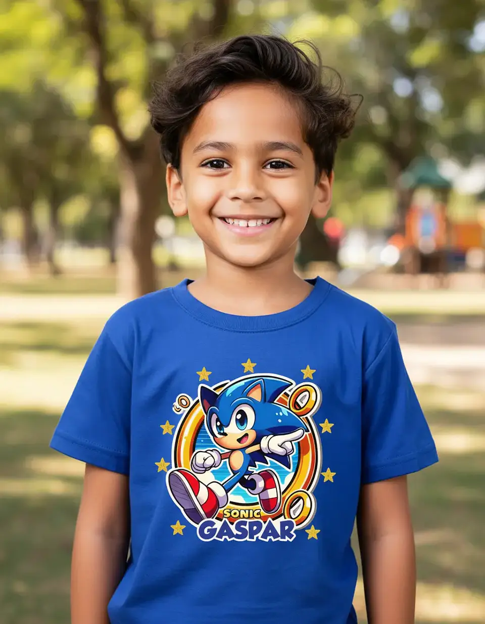 Polera Sonic Personalizada Niños Algodón 100% D1 1
