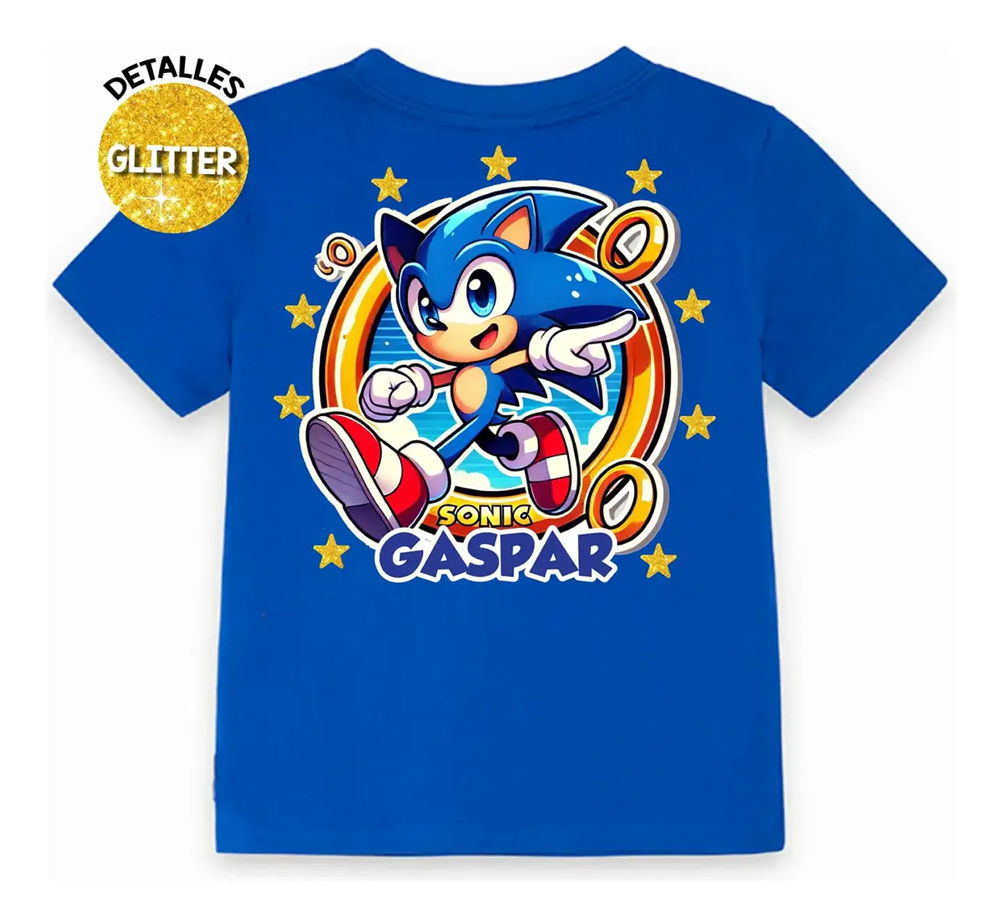 Polera Sonic Personalizada Niños Algodón 100% D1 2