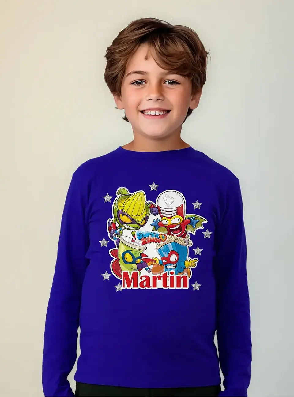 Polera Super Zings Personalizada Niños Manga Larga Algodón 2