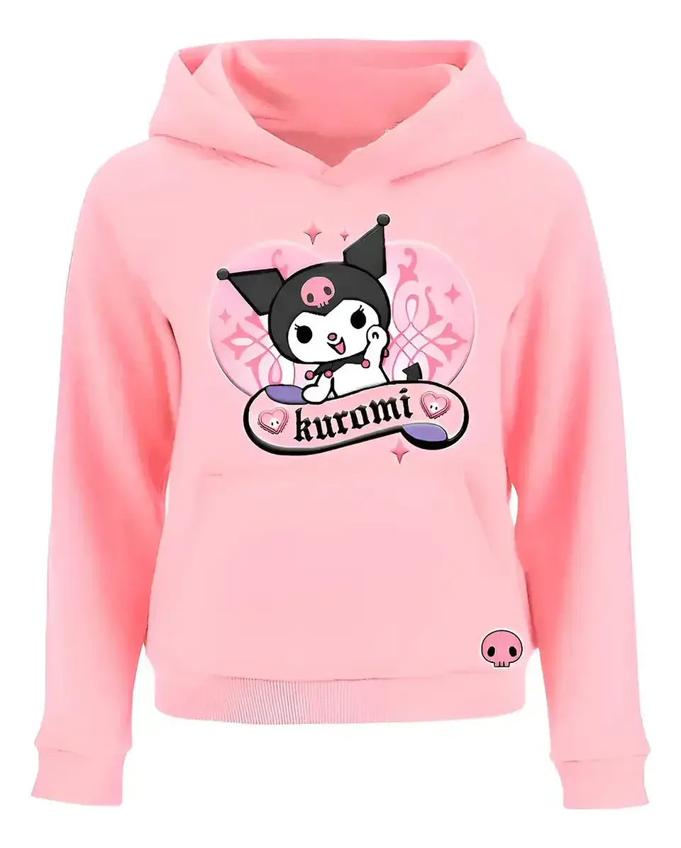 Polerón Kuromi Anime Amor Cool Infantil Con Capucha 1