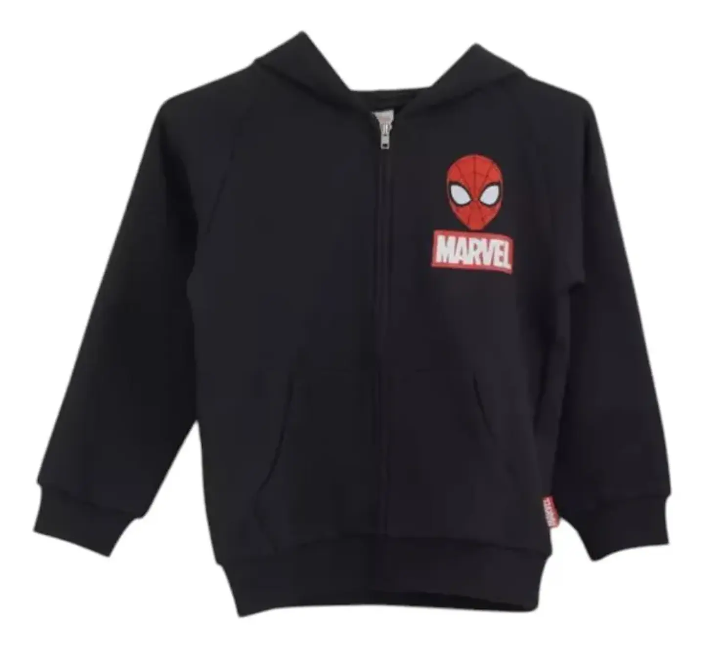 Polerón Infantil Tbc Con Cierre Spiderman Negro 1