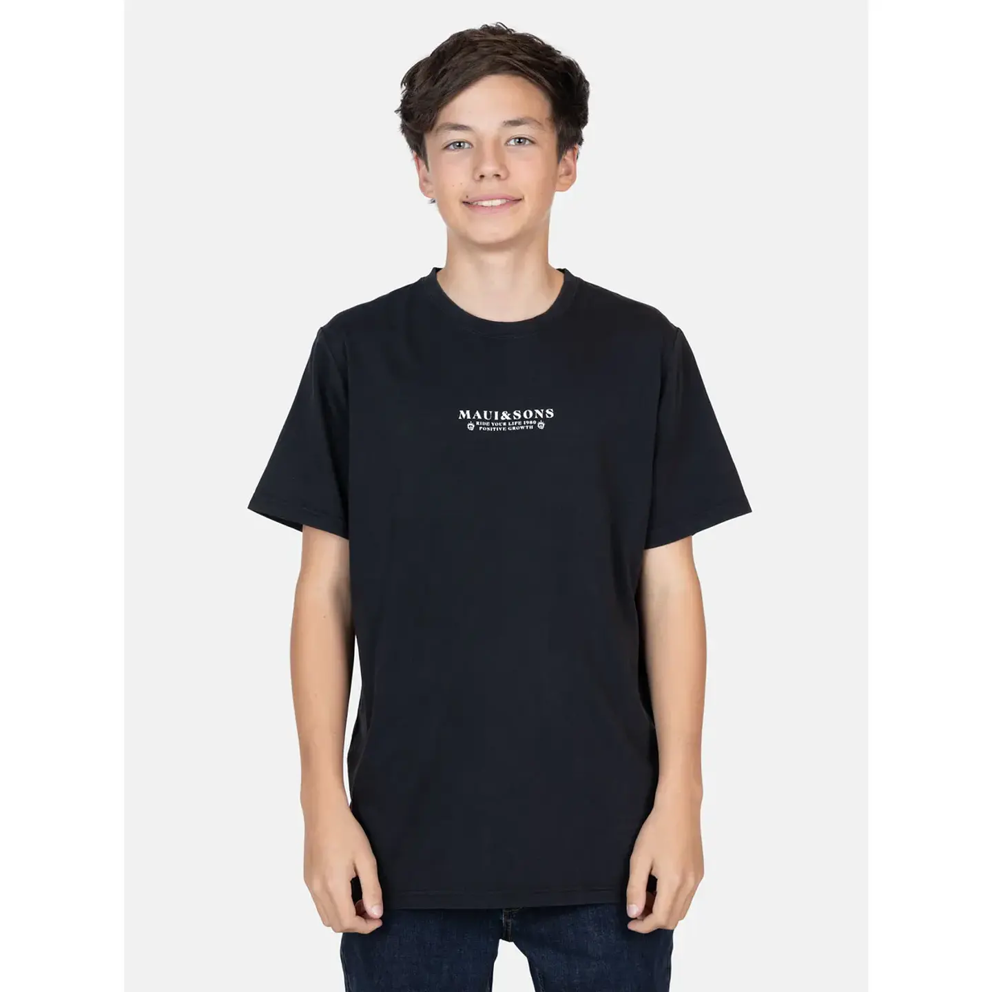 MAUI AND SONS | Polera MC SolSkyn Negro Infantil Maui 1