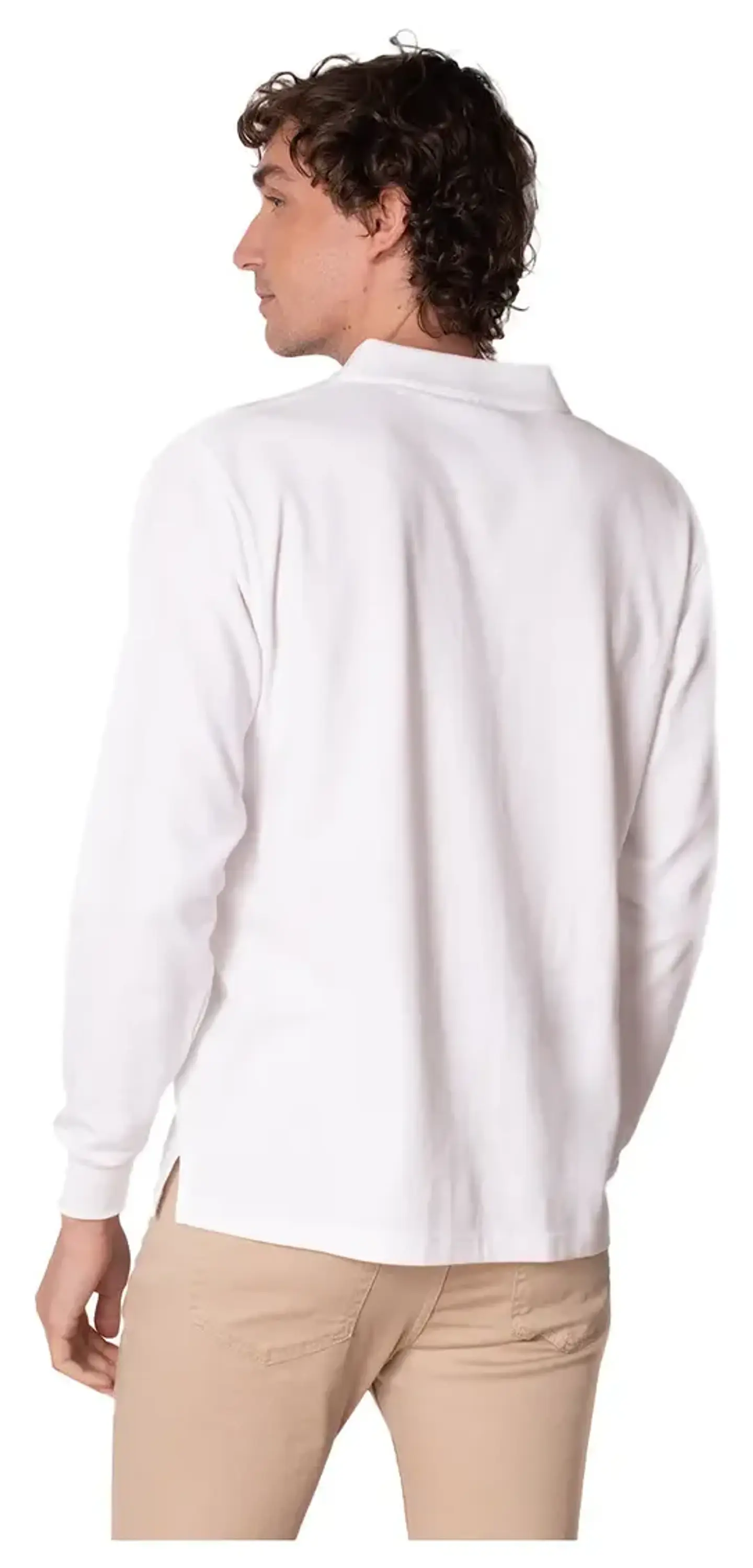 Polera Piqué Manga Larga Premium Textura Suave Hombre Uv+pro 2