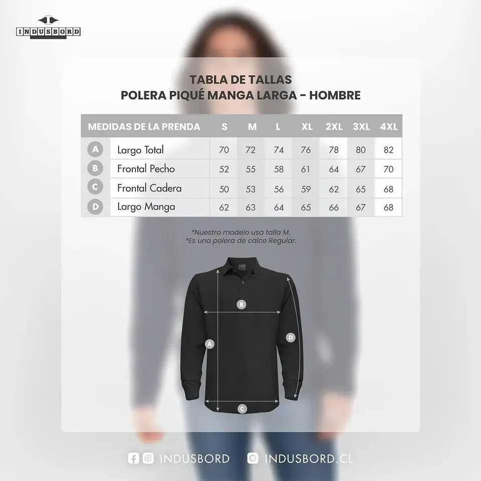 Polera Piqué Manga Larga Premium Textura Suave Hombre Uv+pro 3
