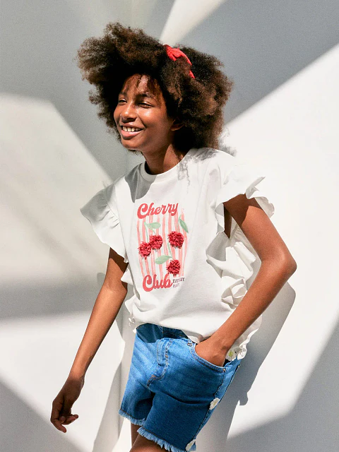 POLERA NIÑA SFERA ALGODÓN ESTAMPADA