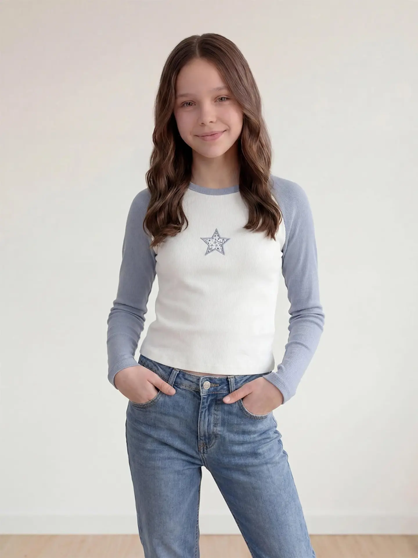 POLERA MANGA LARFA NIÑA INDEX TEEN STAR 1