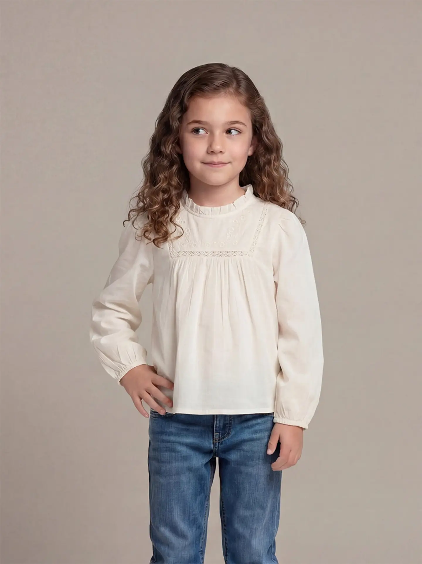 BLUSA MANGA LARGA NIÑA HARVEST VUELOS CON BORDADO 1