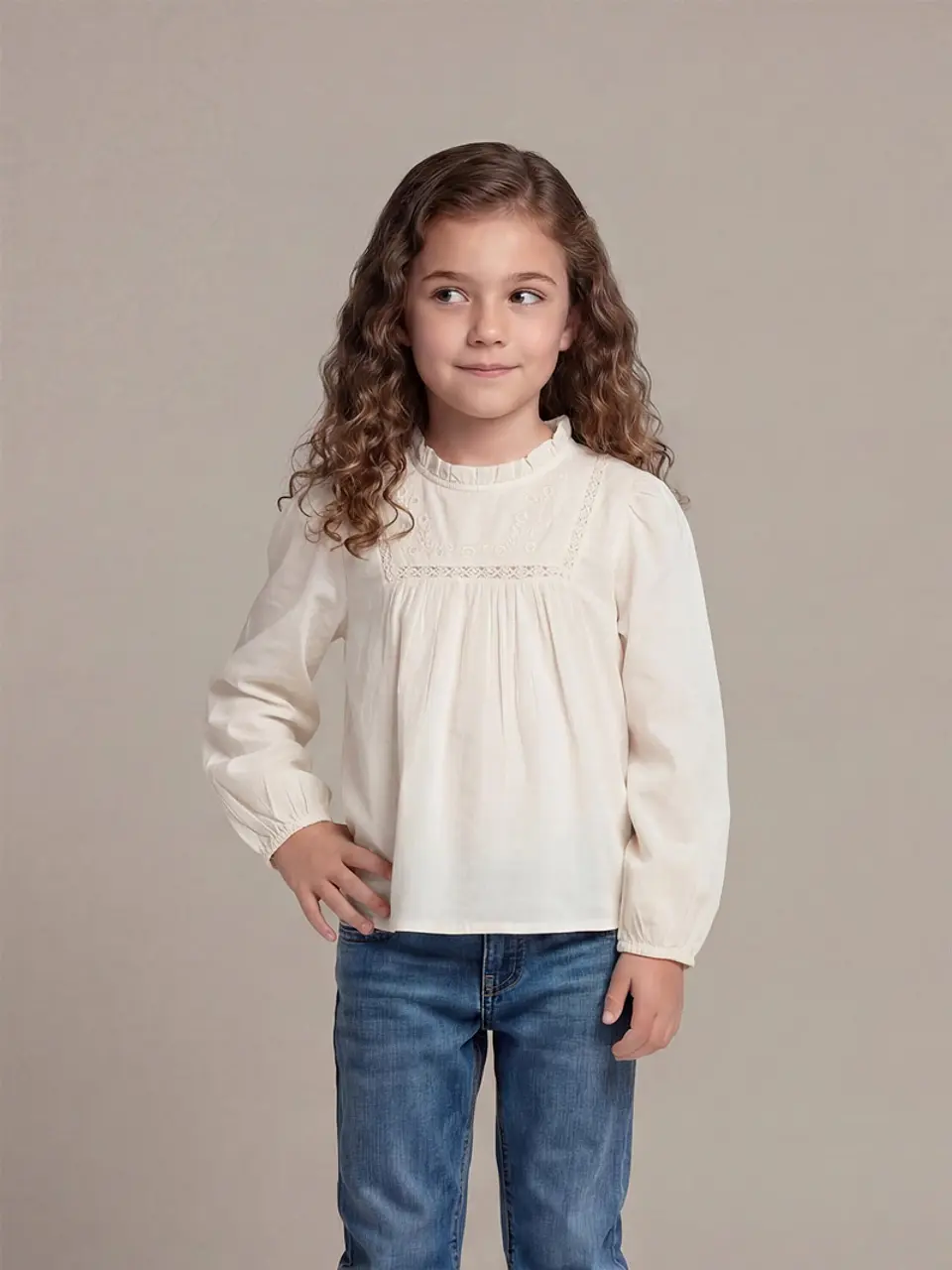 BLUSA MANGA LARGA NIÑA HARVEST VUELOS CON BORDADO 1