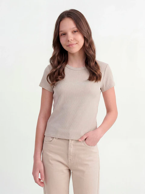 POLERA NIÑA INDEX TEEN ALGODÓN MANGA CORTA STRASS