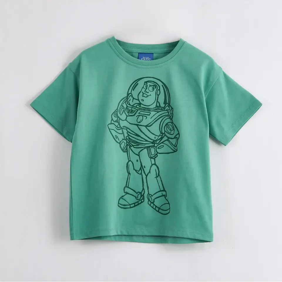 Polera Manga Corta Niño Buzz Lightyear Disney Outline Verde 1