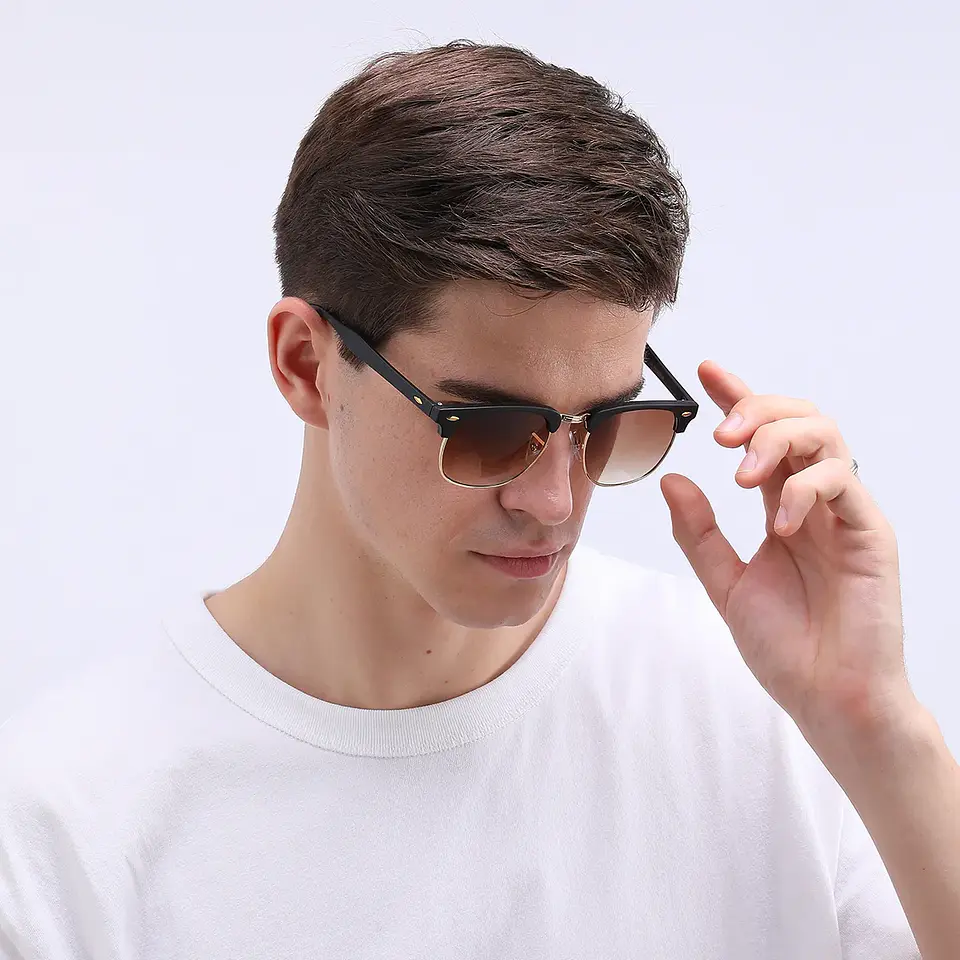 Polasup lentes Gafas de sol unisex clásicas y elegantes con montura grande proteccion uv400 2