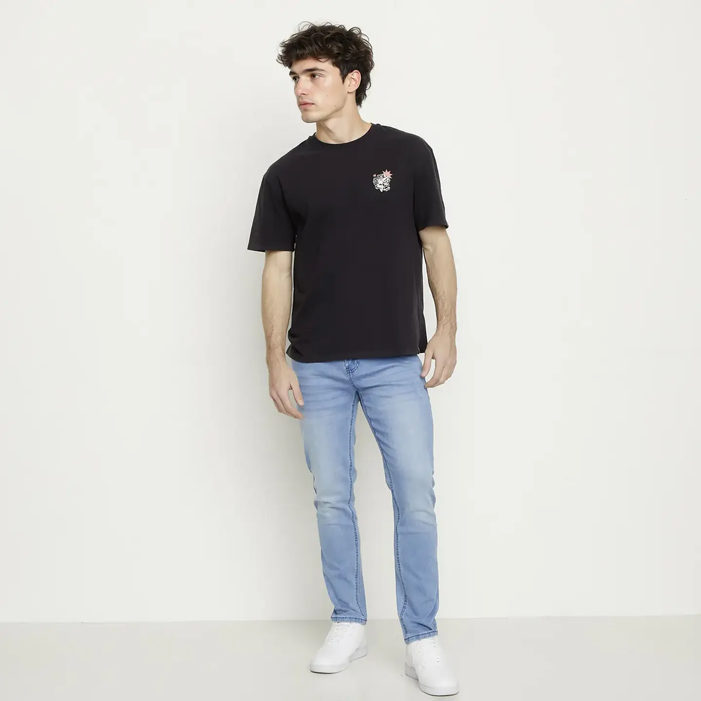 Jeans Skinny Fit Bearcliff Hombre Algodón Tiro Regular 1