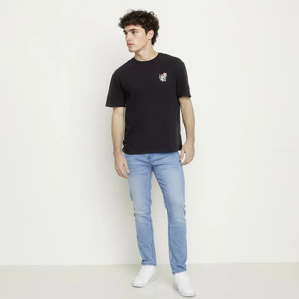 Jeans Skinny Fit Bearcliff Hombre Algodón Tiro Regular 1