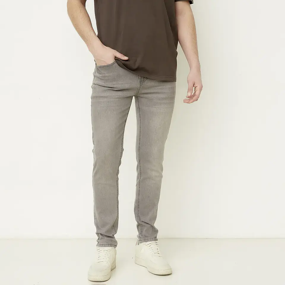 Jeans Skinny Fit Bearcliff Hombre Algodón Tiro Regular 2