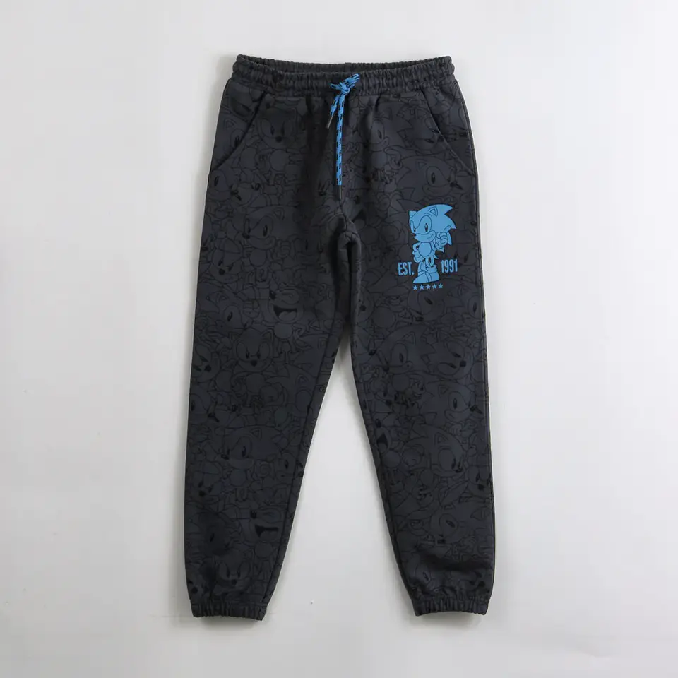 Pantalón de Buzo Niño Sonic Full Print Negro 3