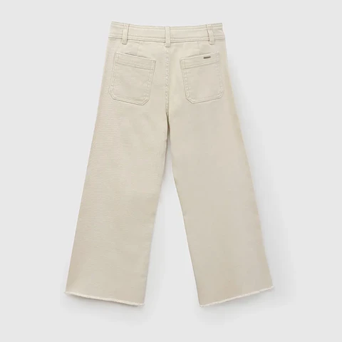 Pantalón gabardina culotte niña beige 34A a 1213A