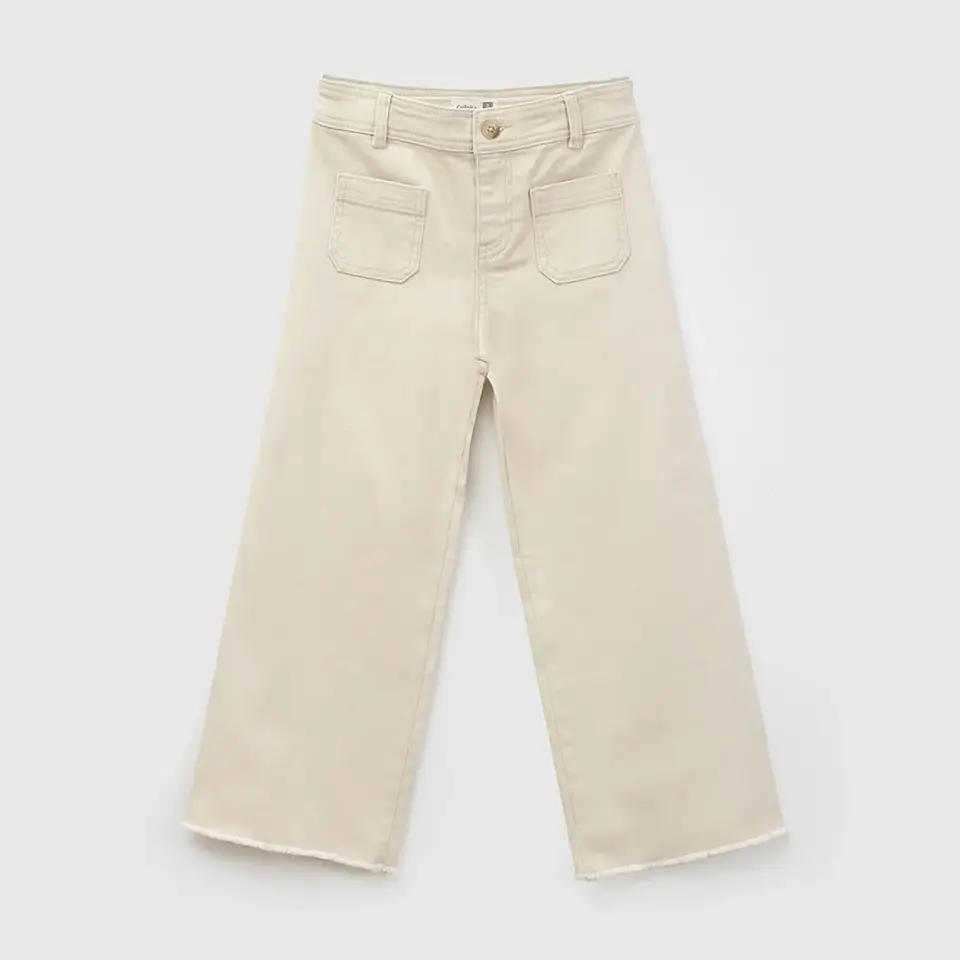 Pantalón gabardina culotte niña beige 34A a 1213A 3